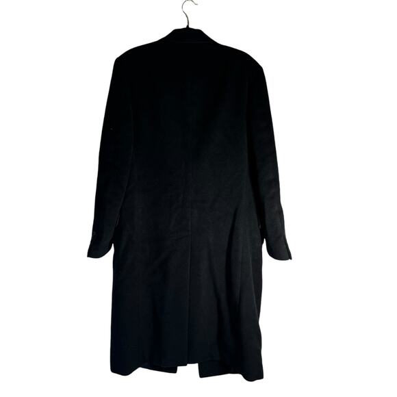 LANVIN CLASSIQUE Pure Wool Overcoat 48R Italy Black Luxury Designer Long Coat - Picture 6 of 16